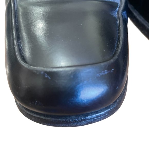 Prada Men's Black Leather Loafers with Silver Tone Buckle Detail Size 7 - Picture 13 of 16